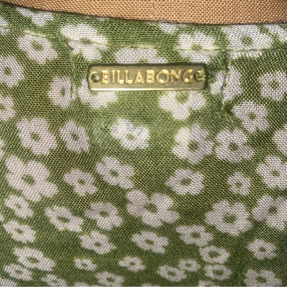 Billabong Green Patterned Long Sleeve Dress boho - Picture 9 of 10